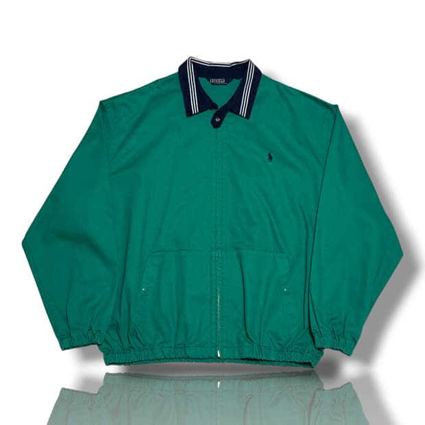 90s 폴로 랄프 로렌 EL(XL) 스윙탑 코튼 블루종 재킷 딥그린