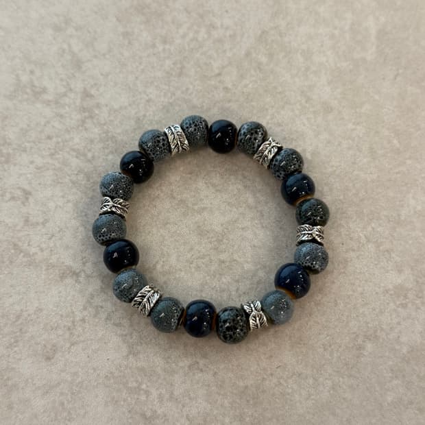 블루 도자기비즈 팔찌