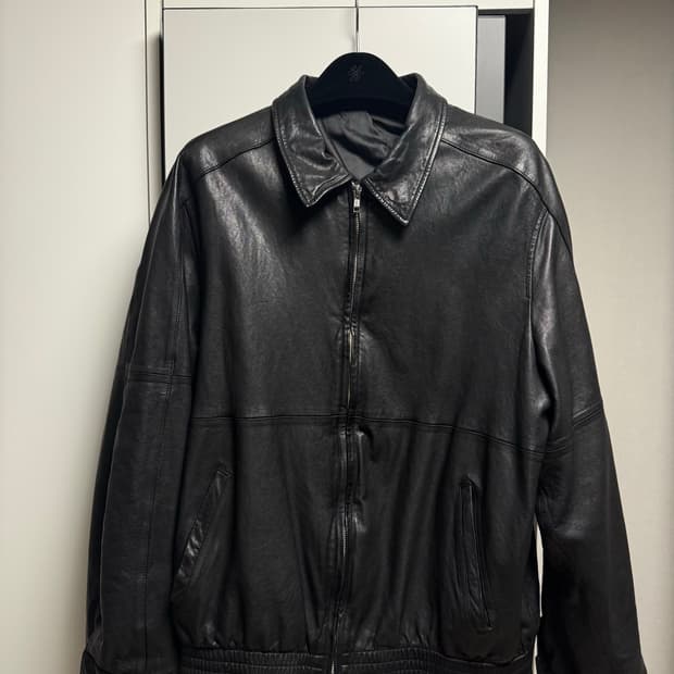 Youth 유스 워시드 레더 블루종 M