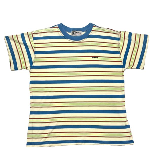 90s bitch skateboard striped t