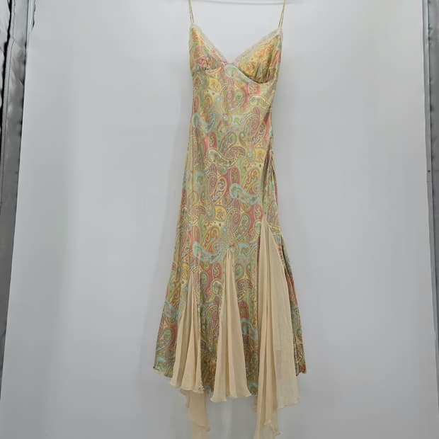 빈티지 실크 슬립 드레스 / 페이즐리 슬립 원피스