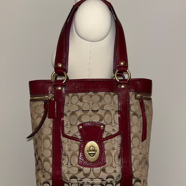 Coach Red&Brown bag