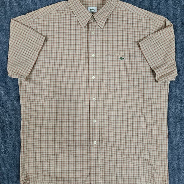 라코스테 체크 반팔 셔츠(급처)