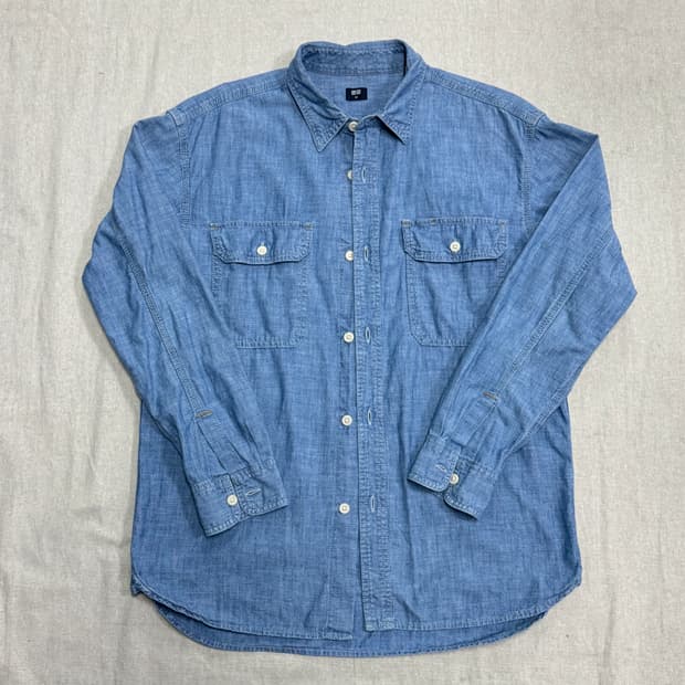 유니클로 샴브레이 포켓 데님셔츠 M