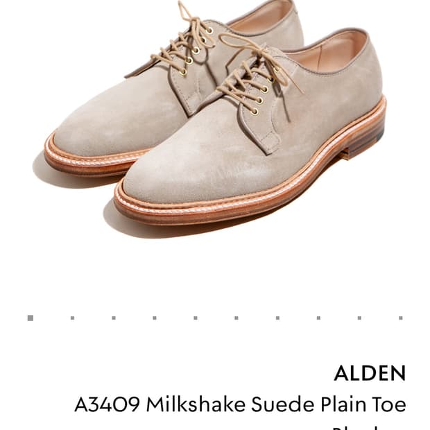 알든 A3409 밀크쉐이크 스웨이드 플레인토 더비