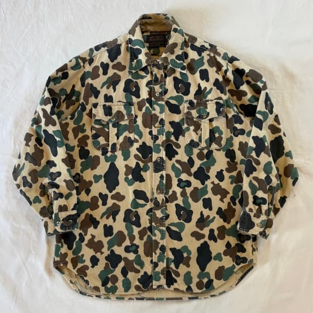 (105) 80s USA Eddie Bauer 덕 헌터 카모 샤모아 셔츠
