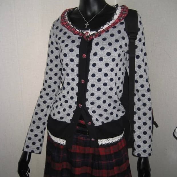 택포) 캐캐체 아무 빈티지 체크 가디건 스커트 세트