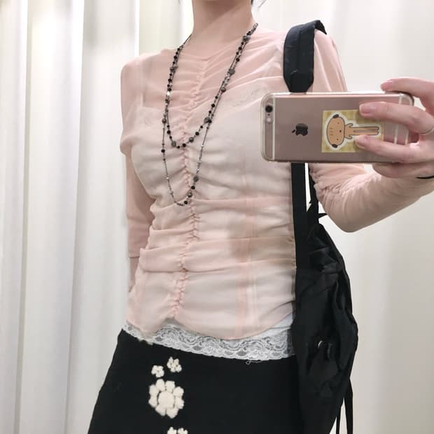 Ruched mesh top