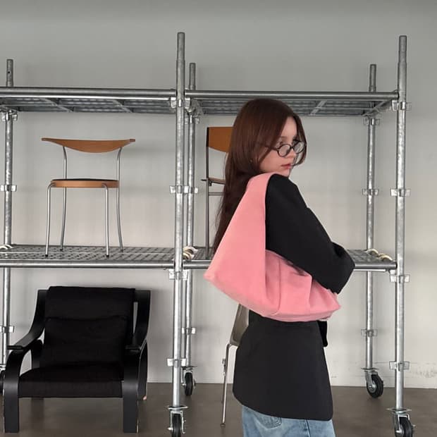 chelsea 스웨이드 토트백 핑크