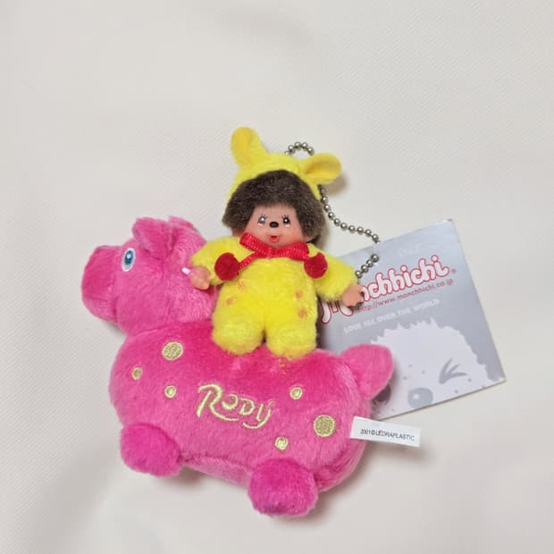 몬치치 x 로디 콜라보 핑크 키링