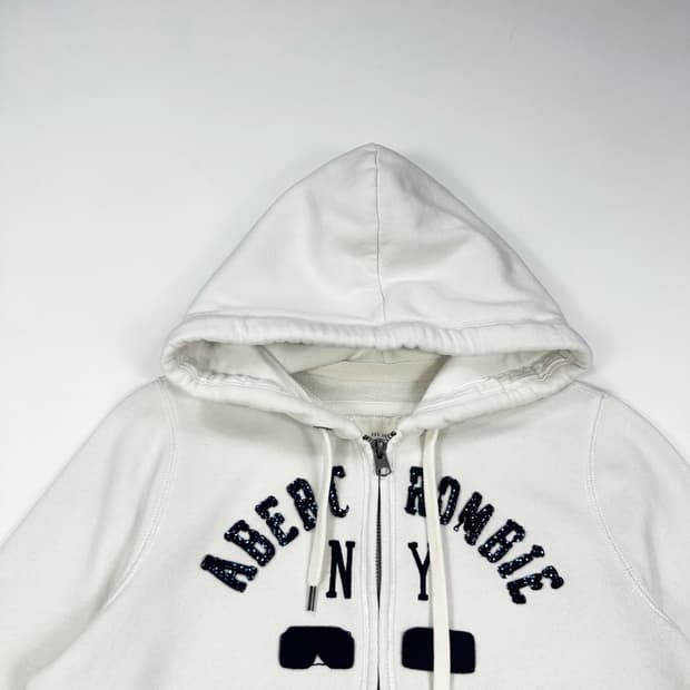 아베크롬비 뉴욕 슬림 화이트 후드집업 (M 여성추천)