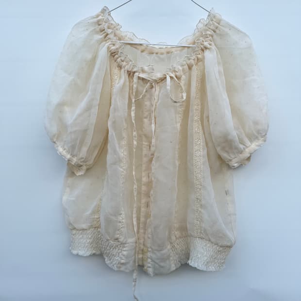 도트 블라우스 너드