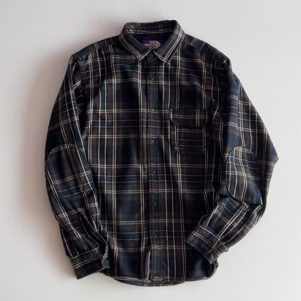 노스페이스 퍼플라벨 원포켓 체크 플란넬 셔츠 L