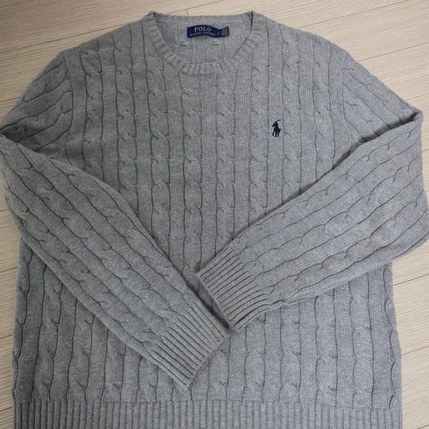 폴로 케이블 니트 그레이 L