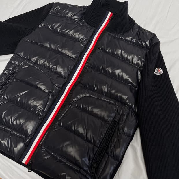 몽클레어 매글리온 삼선 니트패딩 m