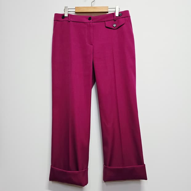 미샤 자주색 롤업 와이드 팬츠