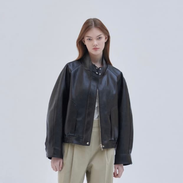 구해요) 24SN leather casual blouson jacket 