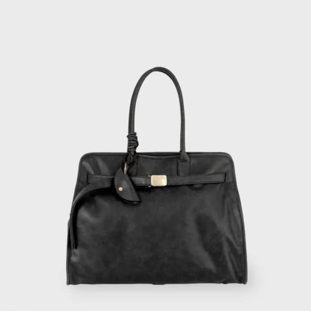 브라운야드 버클 레더 백 블랙