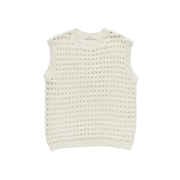 아모멘토 COTTON KNIT VEST ECRU