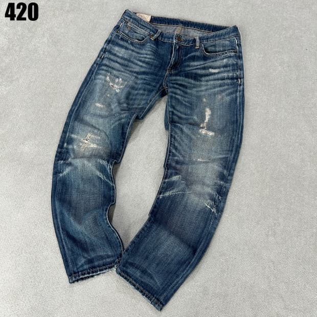 폴로 데미지 워싱 데님 청바지 