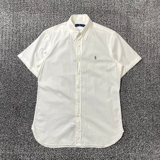 빈티지9. 폴로랄프로렌 옥스포드 반팔 기본 베이직 코튼 셔츠 화이트