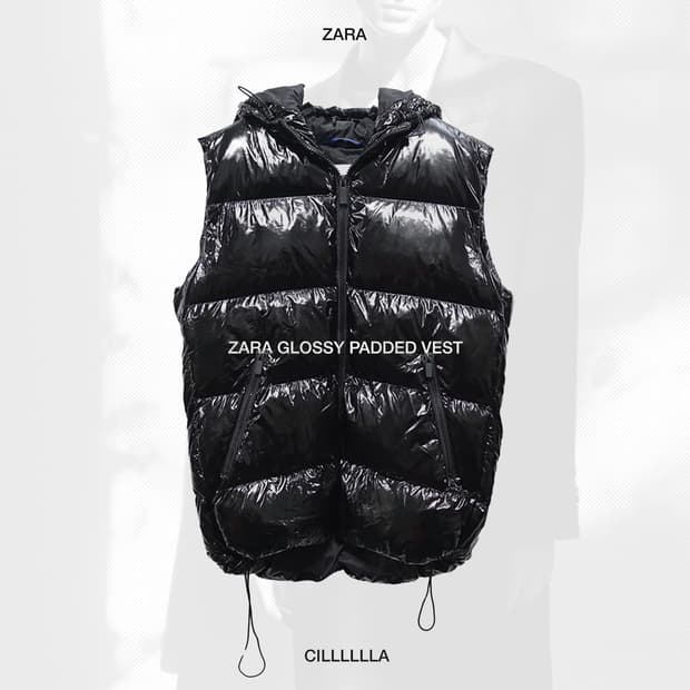 [M] ZARA 자라 글로시 유광 패딩 베스트