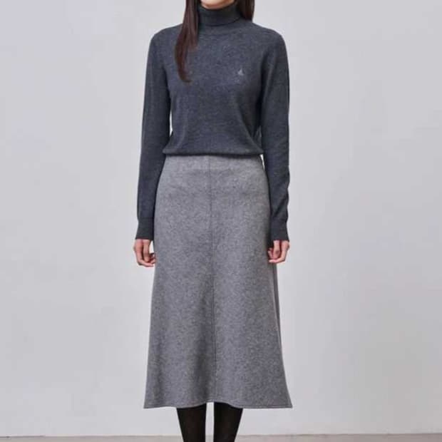 빈폴 2024 울 블렌드 A라인 미디 스커트 26사이즈