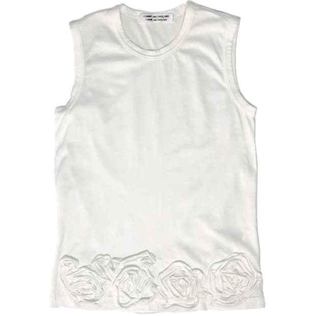 Comme des Garcons 로즈 화이트 슬리브리스 