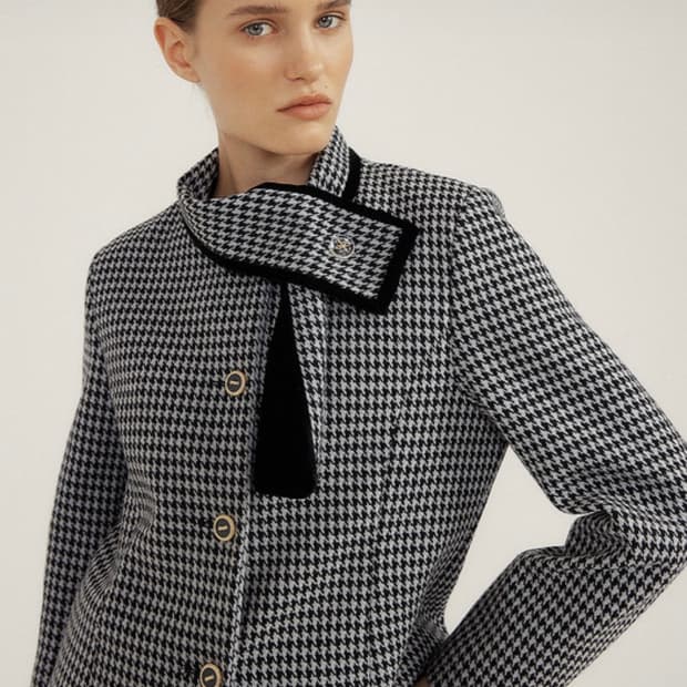 루시르주 Velour Point Check Jacket