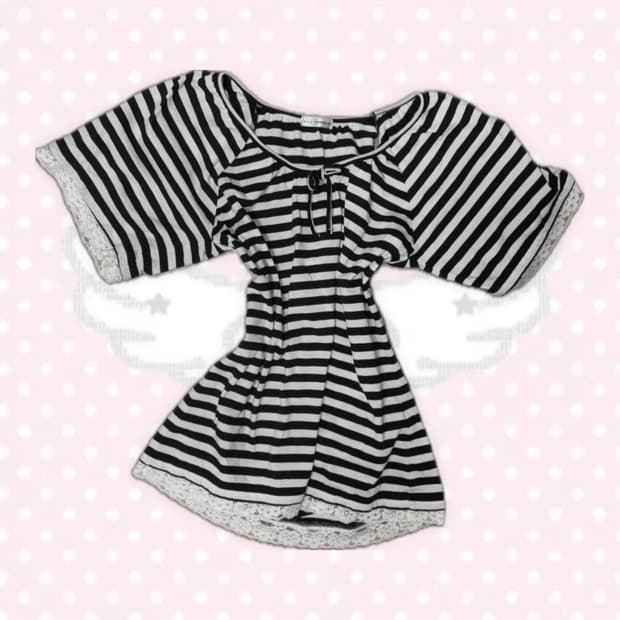 a.v.v standard 스트라이프 레이스 블라우스 