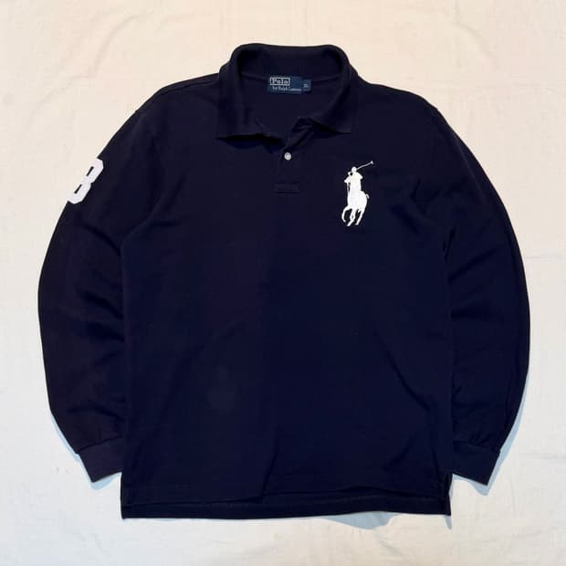 폴로 랄프로렌 빅포니 롱슬리브 카라티 네이비