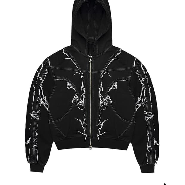 blr 비엘알블러 RAW EDGED HOODIE ZIP-UP