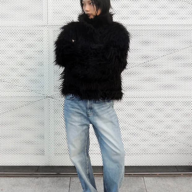 베이닝 3-way hairy shearling mustang jack