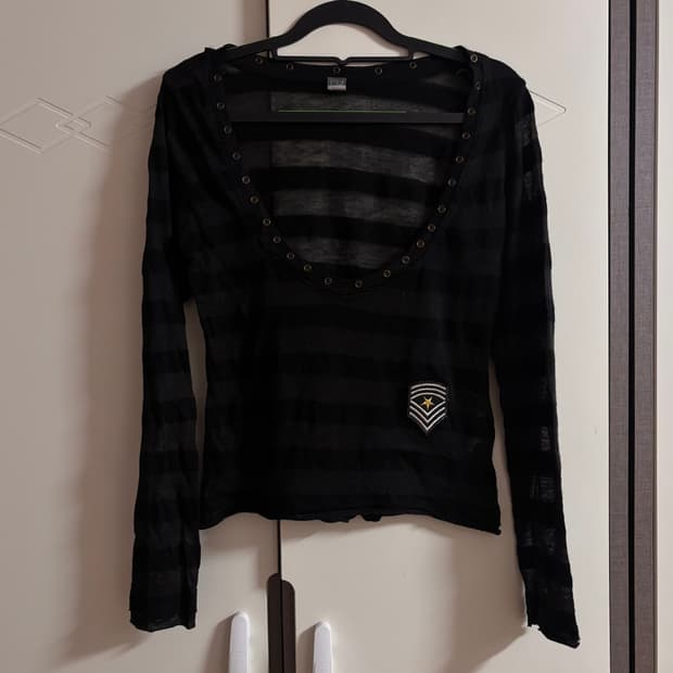 펑투케 스트라이프/단가라 크롭티