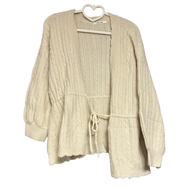 아이보리 꽈배기 니트 가디건