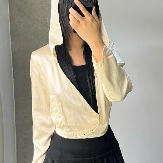 mm6 메종 마르지엘라 레이온 새틴 후드 자켓