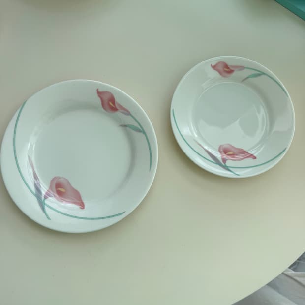 빈티지 원형 접시 행남사 2p 세트