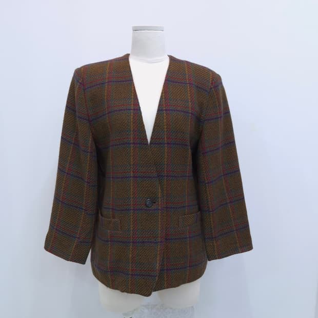 PIGEON HEART 울 100% 체크 자켓