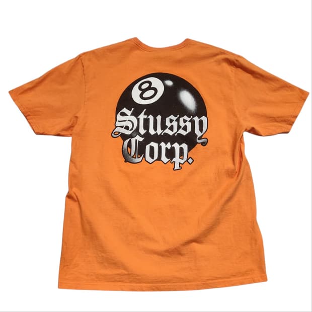 스투시 8볼 반팔티 오렌지 (L)