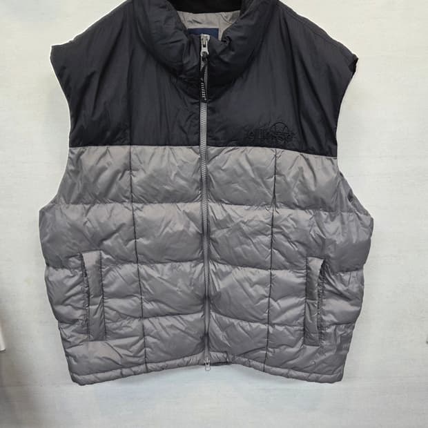 엘레쎄 로고 패딩조끼 그레이검 xl