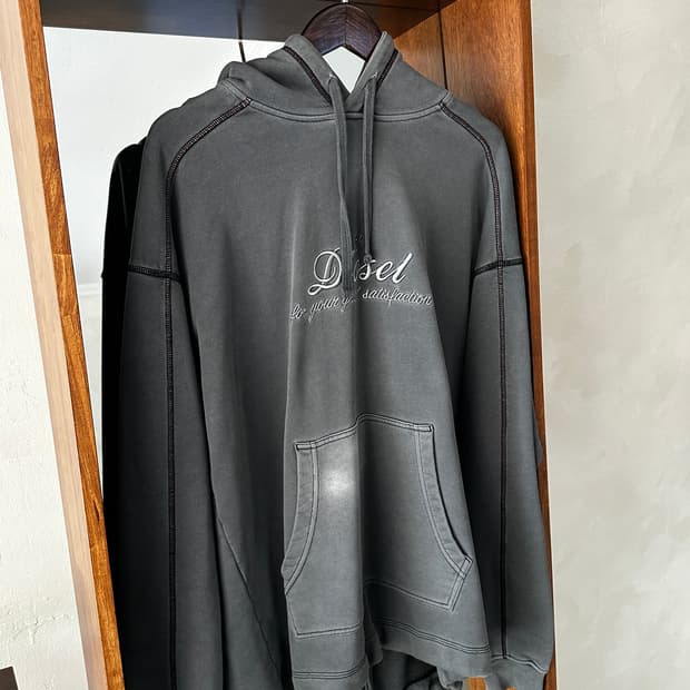 Diesel 디젤 피그먼트 헤비 스웻 후드