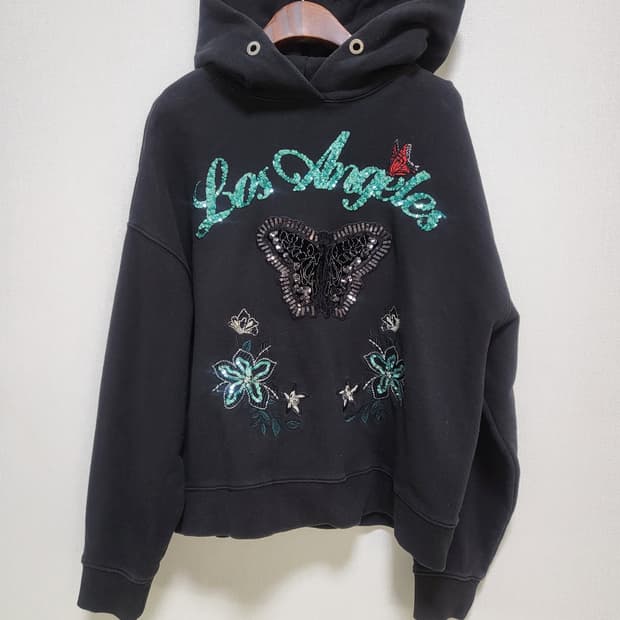 게스 Los Angeles 자수 후드티  free