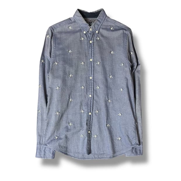 타미힐피거 버드 자수 긴팔 셔츠 M