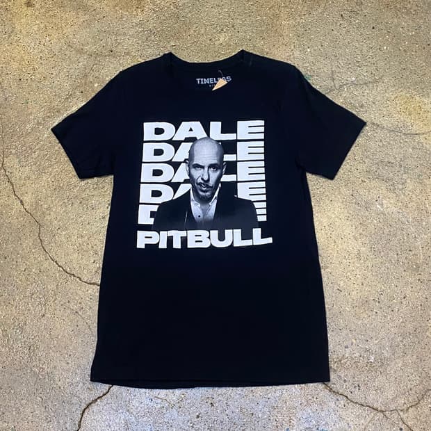 미국 빈티지 핏불 포인트 프린팅 반팔티 락티셔츠