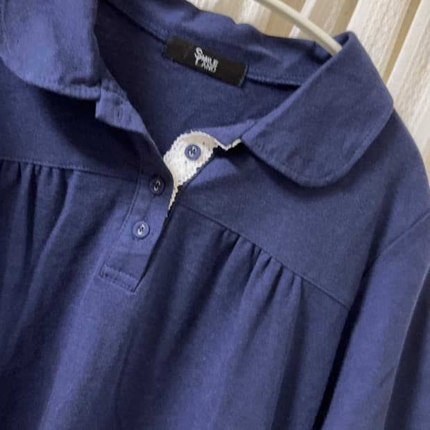 빈티지 모리걸 둥근 카라 반팔티