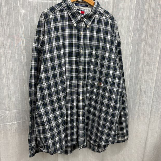 00s 타미힐피거 빈티지 체크 플란넬 셔츠 Size: XL