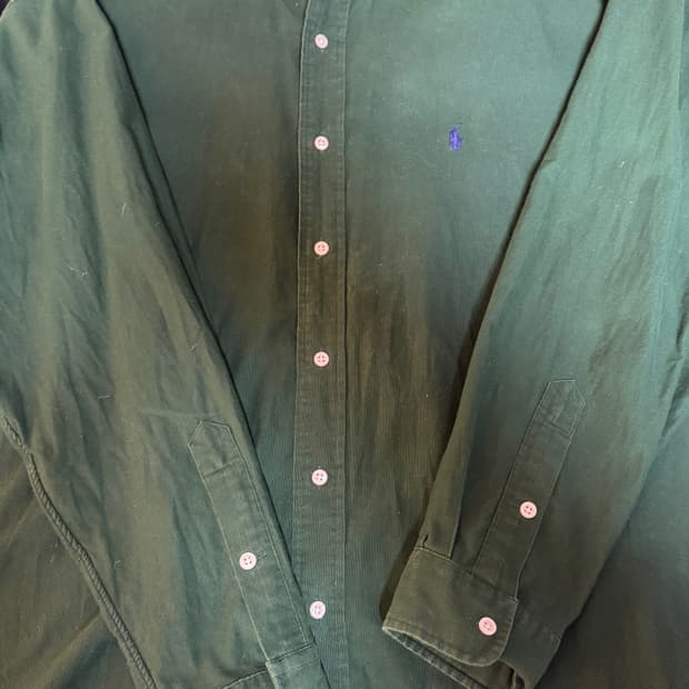 폴로 랄프로렌 코듀로이 셔츠 그린 빅사이즈