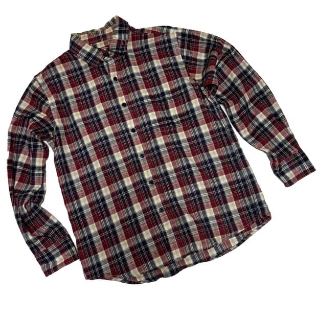 랄프 에반스(Lalph Evans) 버건디 멀티 체크 플란넬 셔츠