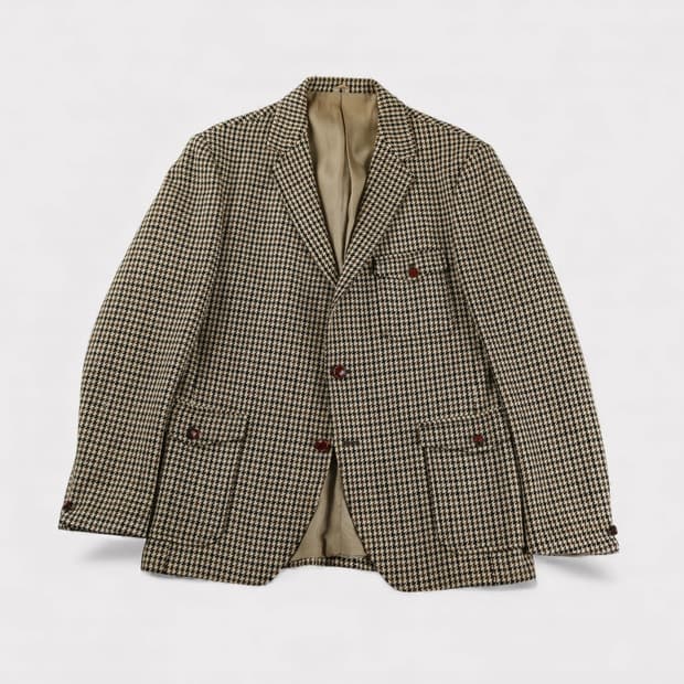 [L] 빈티지 잉글랜드 하운드체크 울자켓