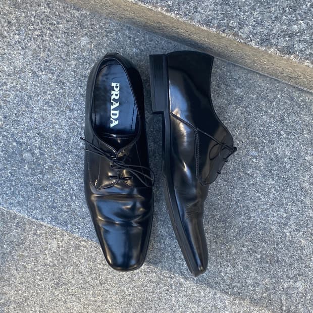 Prada square toe derby